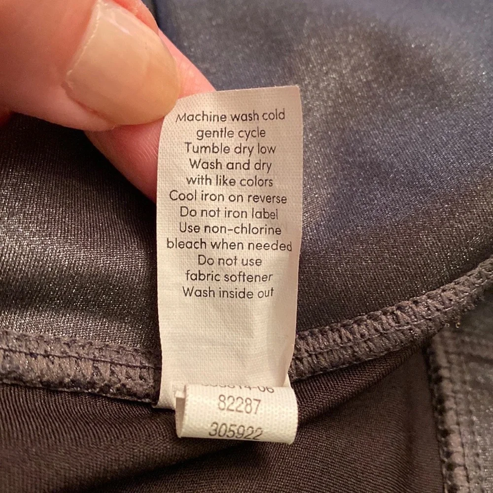 Athleta Elation High Rise Gray Silver Shimmer Leggings M - Picture 11 of 13